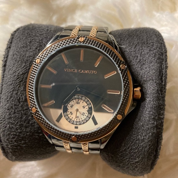 Vince Camuto Metallic Swarovski Crystal Watch NIB - Picture 4 of 5